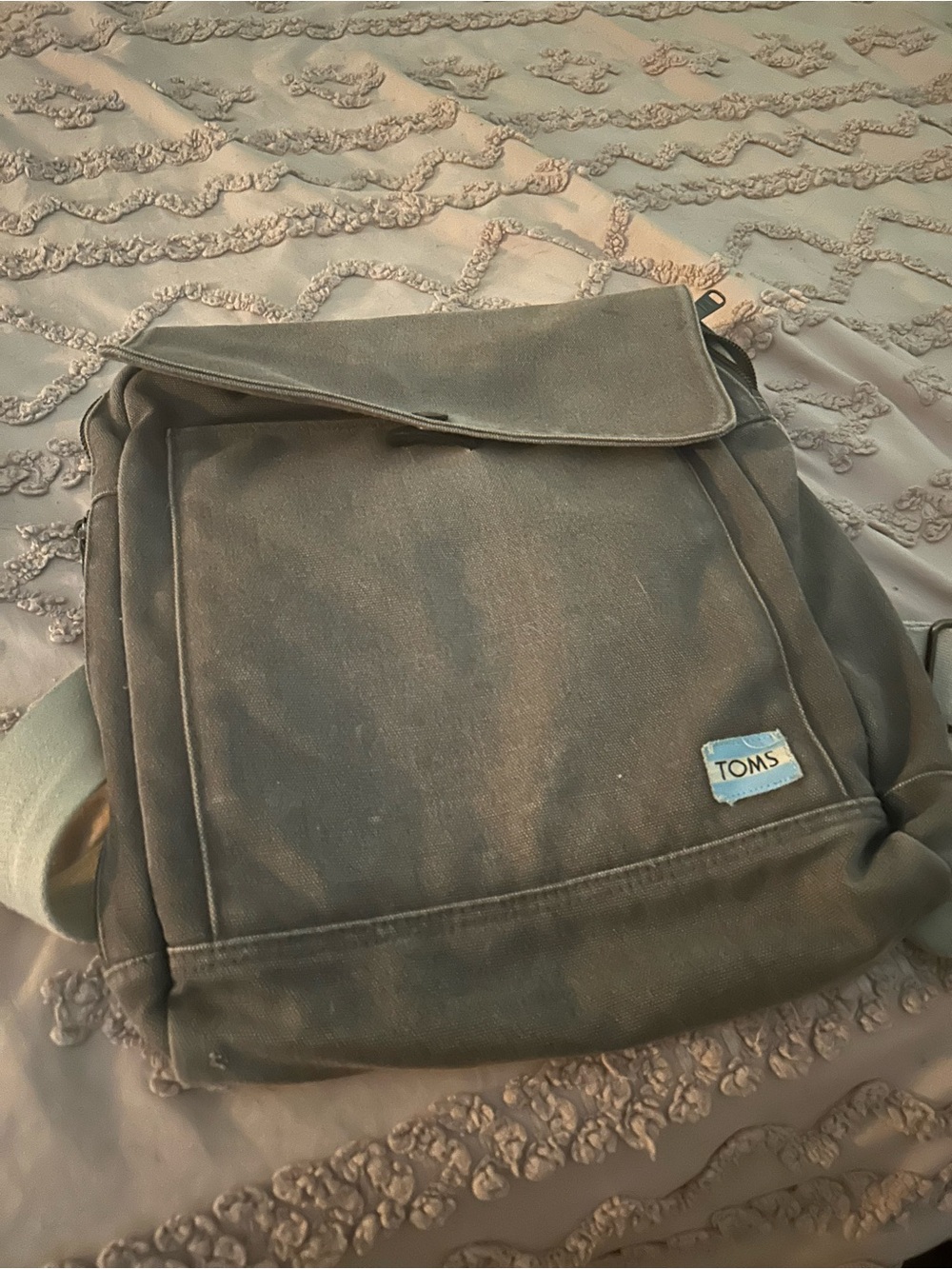 TOMS Men's Canvas Flap Backpack in Olive